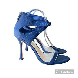 Vince Camuto Imagine navy blue bedazzled zip back heels wedding quinceañera sz 9